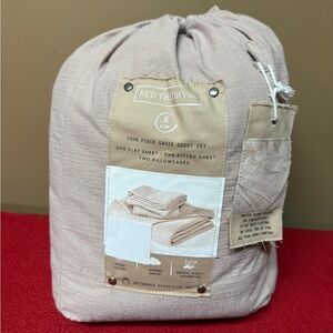 Bed Theory Co. 4 Pc Gauze Leonore King Sheet Set In Adobe Rose Soft Texture NWT